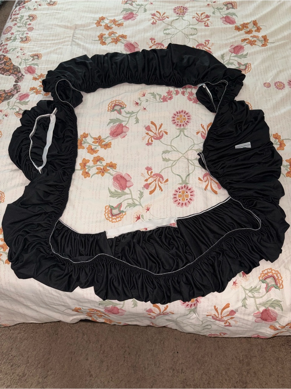 Black Fitted Mattress box spring side Cover - (Brand Unspecified)